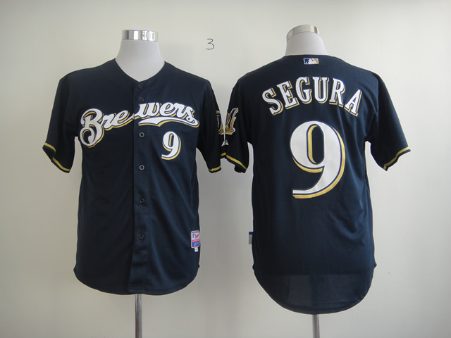 Men Milwaukee Brewers #9 Segura Blue MLB Jerseys